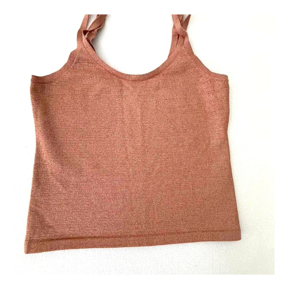 Club Monaco Burnt Orange Sparkle Tank Top, Size Large